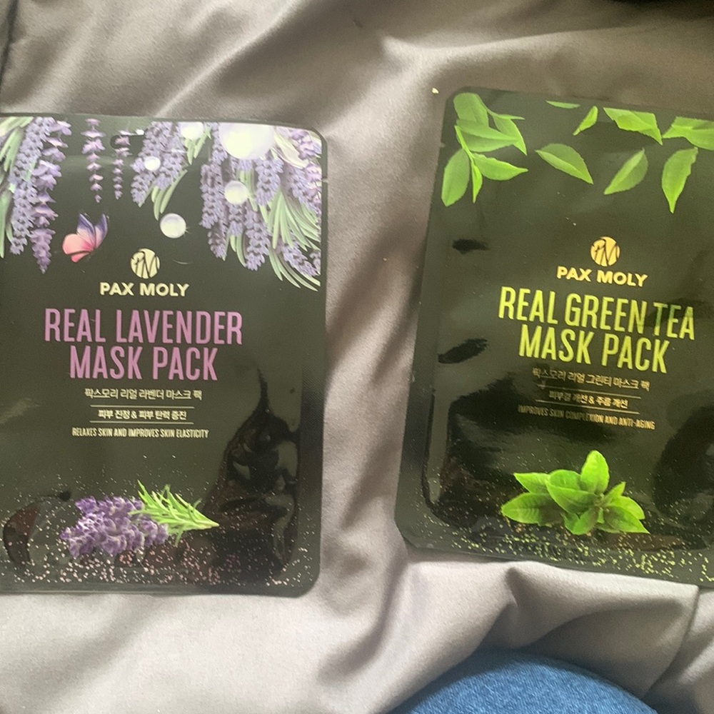 green tea/ real lavender facial masks
